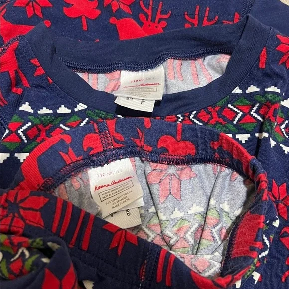 BOGO Hanna Andersson Holliday Hannasoft pajama set size 5  UNISEX - Picture 6 of 7